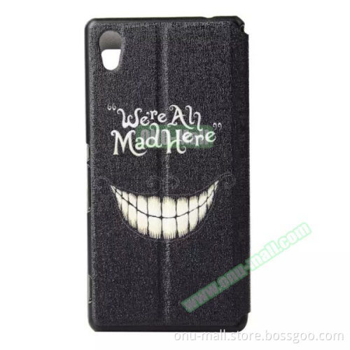 Caller ID Display Window Pattern Wallet Flip Leather Cover Case for Sony Xperia M4 Aqua